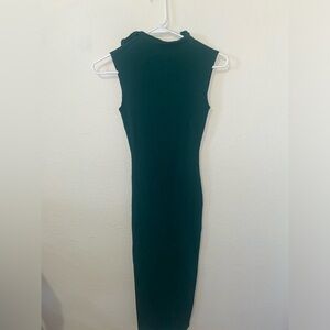 Forest green midi snatched dress